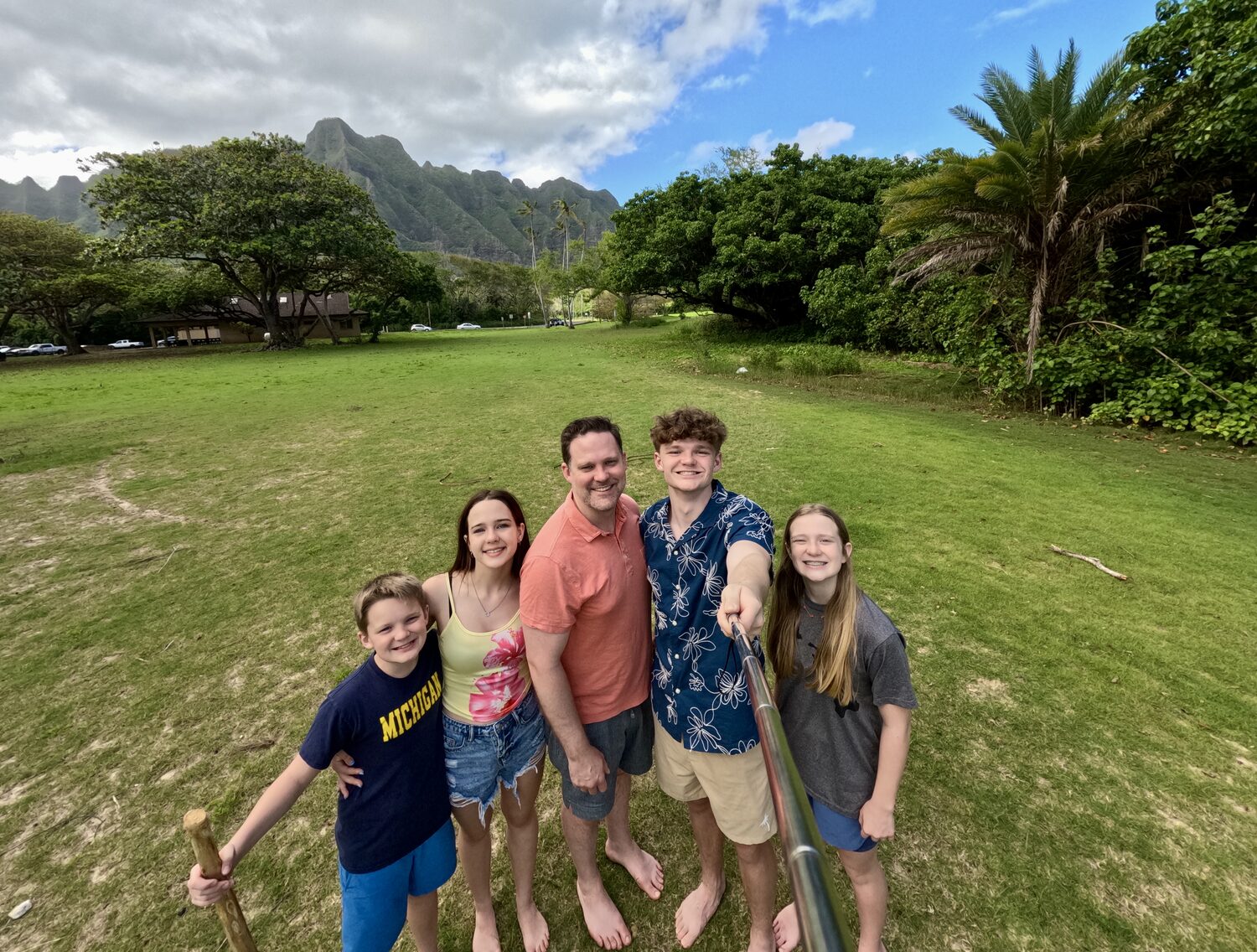 Brian H. Jean and his children in Hawaii